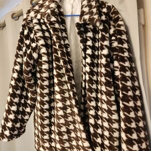 12th Tribe Gingham Furry Coat